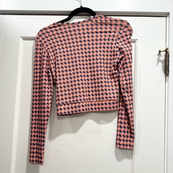 The Seea Palomar Crop Top Rashguard Large Houndstooth Beach Swim Vacation - Picture 3 of 10